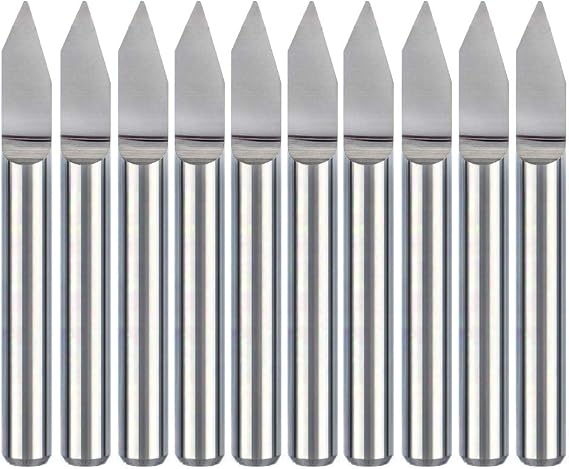 HUHAO 10PCS Engraving CNC Bit Router Bit 60 Degree 0.1mm Tip Carbide PCB V Bit for Woodworking