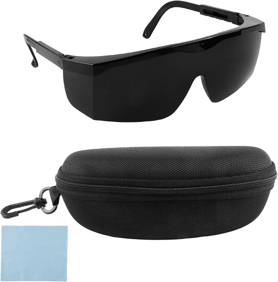 Hemlosk Laser and Pulsed Light Safety Goggles, IPL 190-540nm Laser Safety Glasses, UV Protection, Pulsed Light Hair Remover, UV400 Tanning Goggles Cosmetology Eye Protection