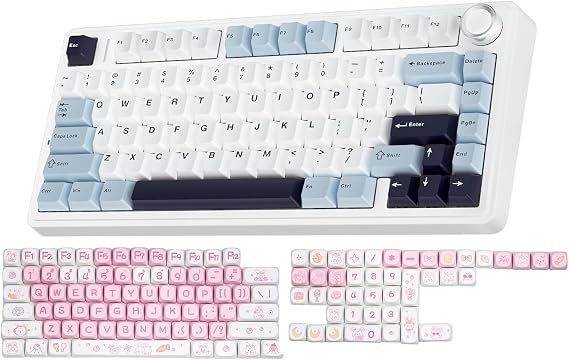 AULA Wireless Keyboard and Keycaps Combo, F75 Mechanical Keyboard Keycap Set
