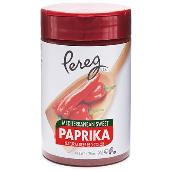 Pereg Sweet Paprika Spice (4.25 oz) - Mediterranean & Hungarian Style Sweet Chilli Powder Seasoning - Non-GMO & Gluten Free & Non-Irradiated