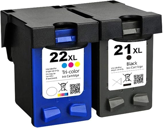 Remanufactured for HP 21 22 21XL 22XL Ink Cartridge Replacement for HP21XL 22XL Ink Cartridges for HP Officejet 5600 4300 J3600 Deskjet F2210 F4180 F380 F4140 D1455 3940 F335 F2210 D1560 PSC 1410