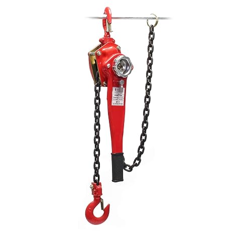 Wiltec Chain Hoist with 1500 kg Load Capacity and 1.5 m Chain Length Easy Load Lifting Pulley Hand Crane Hand Winch for Forestry and Workshop
