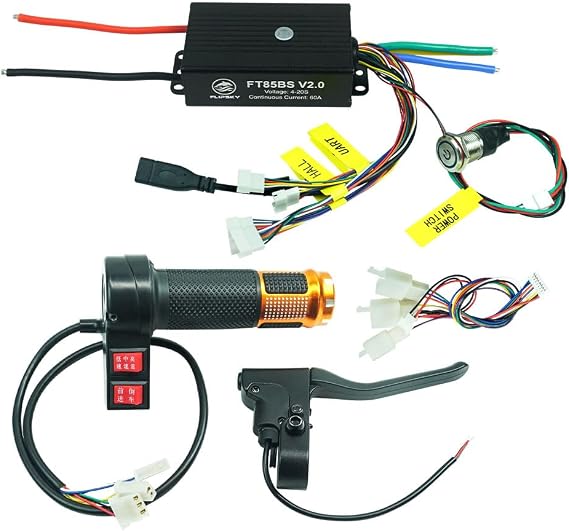 FLIPSKY FT85BS V2.0 ESC with Aluminum Case Non-VESC with Accelerator Brake Handle for Electric Skateboard/Scooter/Ebike Speed Controller/Electric Motorcycle/Robotics