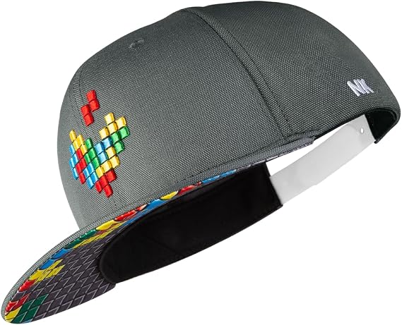 Nebelkind Snapback Cap Men Women Pixel One Size Adjustable Size Unisex High-Quality Baseball Cap Trendy Streetwear Style Baseball Cap with Straight Peak Retro