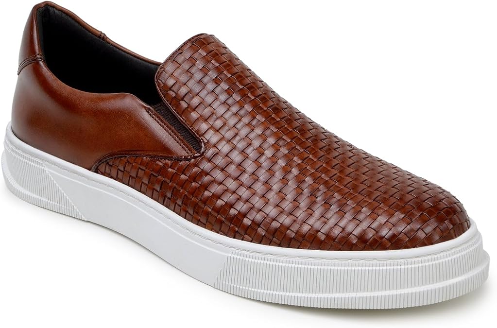 Belvedere Mens Fernando Woven Nappa Leather Slip-On Sneakers
