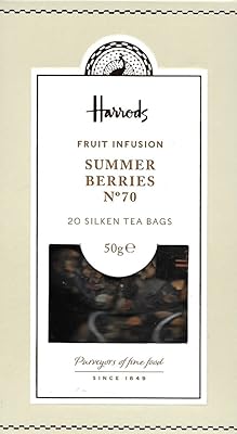 Harrods London. No. 70 Summer Berries, 20 Silken Tea Bags 50g 1 Pack NEW EDITION Seller Product Id sb70h - USA Stock
