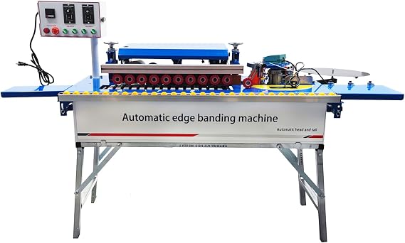 Woodworking Edge Bander Automatic Edge Banding Machine with Upper Control Panel Double-side Gluing Wood Edge Banding Trimming Machine Automatic Tape Breaking 110V