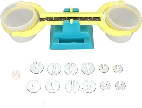 Blue Nestable Pan Balance, Primary Bucket Balance Teaching Scale, Math Balance Scale, Double Bucket Balance, Students Balance Scale for Mass Measurement Teaching