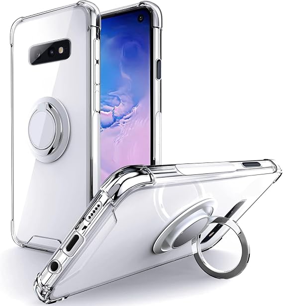 Silverback for Galaxy S10e Case Clear with Ring Kickstand, Protective Shock -Absorbing Bumper Shockproof Phone Case for Samsung Galaxy S10e -Clear