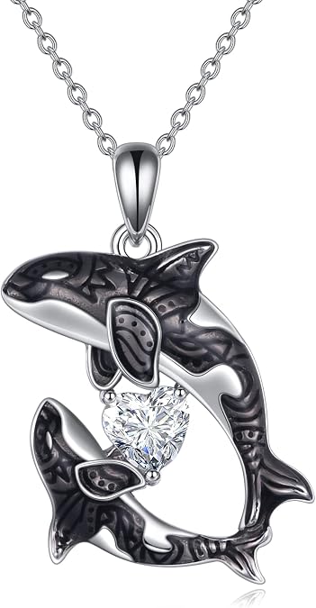 POPLYKE Mam Daughter Heart CZ Necklace Sterling Silver Ocean Jewelry for Women Gifts for Mother Daughter Mothers Day