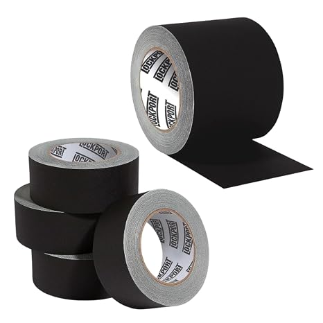 Lockport 4 Pack Black Gaffer Tape 30 Yds x 2 Inch + 1 Black Gaffer Tape 30 Yds x 4 Inch Bundle