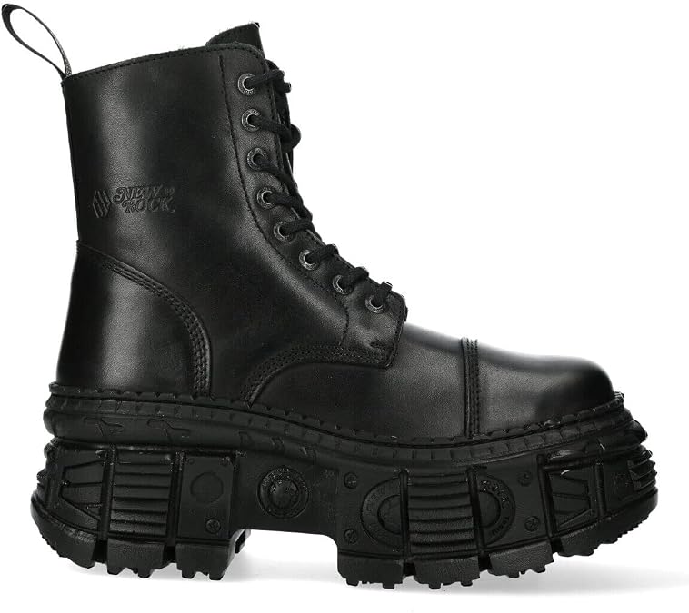 New Rock WALL083C-S5 Mens Leather Platform Gothic Boots