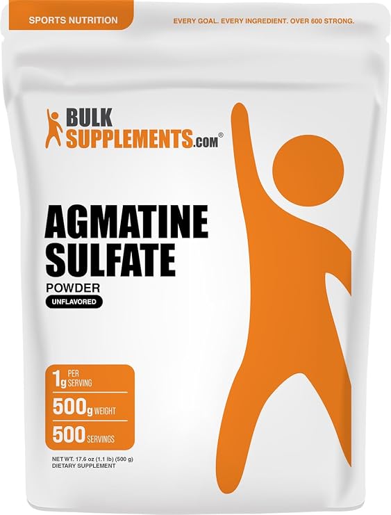 Agmatine Sulfate Powder - 500g (Pack of 1) | Pure, Unflavored Agmatine Sulfate: A single-ingredient sports nutrition powder valued for versatility and easy mixing.