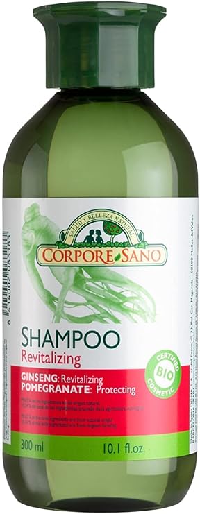 Corpore Sano Revitalizing Shampoo Ginseng & Pomegranate-Certified Organic-NO PARABENS-300 ml/10.1 fl oz
