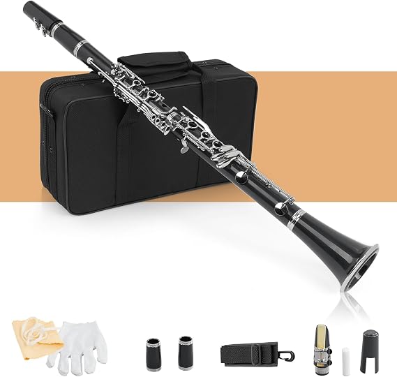 Ktaxon B Flat Clarinet with Gig Case for Beginners Student, Black