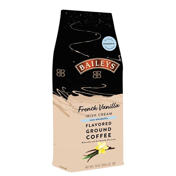 Baileys Irish Cream - French Vanilla Flavored Medium Roast Ground Coffee - 10oz Bag