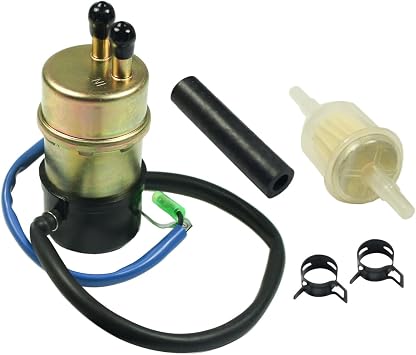Electric Fuel Pump 12v (8mm In/Outlet) Compatible with Kawasaki Mule 3000 3010 3020 2520 2500 2510 1000 Repalce 49040-1055 KAF620 KF620