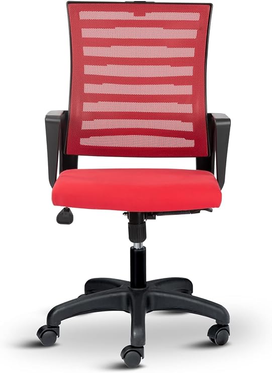 Capri Fileli Başlıksız Ergonomik Ofis Koltuğu Çalışma Koltuğu Tilt Mekanizmalı Ayarlanabilir (Kırmızı)
