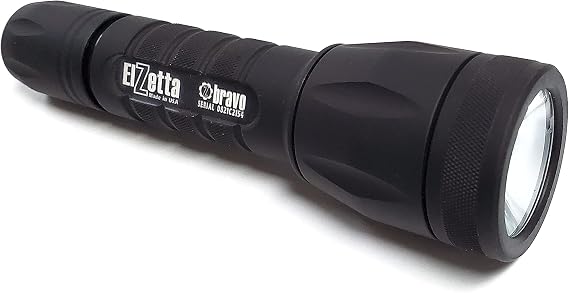 Elzetta Bravo B-132: 2Cell Flashlight with Standard Bezel Ring, High Output AVS Head, Standard Optic, and Click Tailcap (6000K)