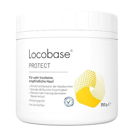 Locobase Protect Cream - 48h Moisturising Cream for Dry & Irritated Skin - Body & Face Care - Strengthens the Skin Barrier - Fragrance-Free - for the Whole Family - 350 g