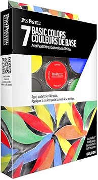 PanPastel Artist Pastels by Golden, Basic Colors Set, 7 Color, Professional Artist Pastels, Unique Pan Format (Cake-Like)
