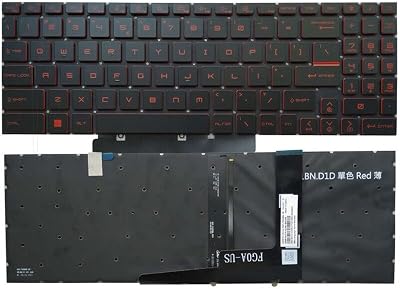 Laptop Replacement Keyboard Compatible for MSI Stealth GS76 MS-17M1 GF76 MS-17L1 GE76 11UE 11UG 11UH US Layout Backlit Red Font