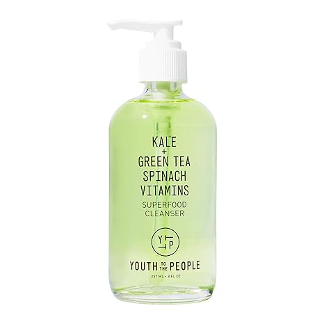 Youth To The People Superfood Facial Cleanser - Kale  Green Tea Daily Face Wash, Gently Removes Makeup, SPF, and Oils, Soothing Antioxidants for Glowing Skin, pH Balance, Clean Pores, Refillable