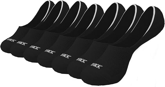 1SOCK2SOCK - Womens 7 Pack No Show Thin Liner Socks - Cushioned and Invisible Soft Cotton Socks with Silicone Heel Grip