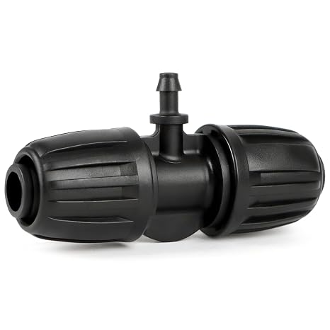 12 Pcs Barbed Tee 1/2 Inch To 1/4 Inch Irrigation Tubing Fittings, 1/2 Inch(1/2" ID x 0.65" OD) To 1/4 Inch Irrigation Adapter 16mm Hose Locked T Reducer To 1/4" Water Line Connection