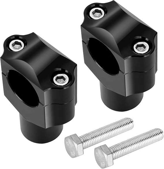 Motorcycle Handlebar Risers 1 Inch, Aluminum Alloy Motorcycle Risers, Compatible with Sportster Softail Dyna V-star Shadow, Universal Motorcycle Accessories, Black