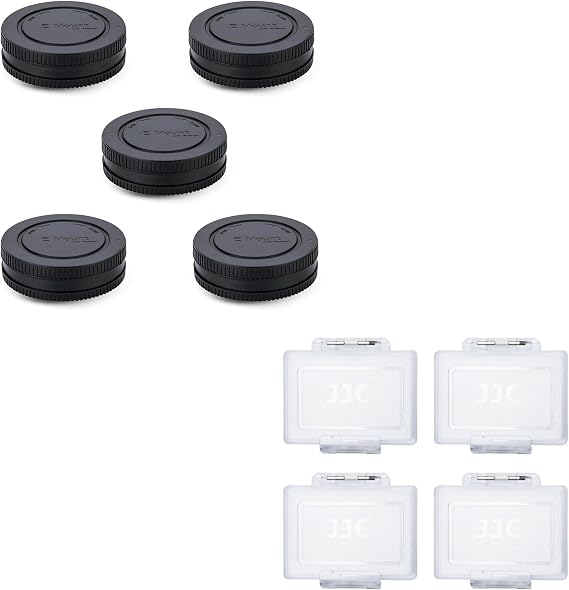 E-Mount Body Cap Rear Lens Cover & Battery Case Holder for Sony ZV-E10 II A7 A7II A7III A7IV A6700 A6600 A6400 A6300 A6000 A7C II A7S III A7RV A7R ZV-E1 Camera with Sony NP-FW50 NP-FZ100 Battery