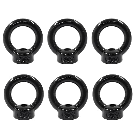 Hordion 6PCS M6 Eye Nuts, Stainless Steel Lifting Eye Nut Fastener Ring Shape EyeNut