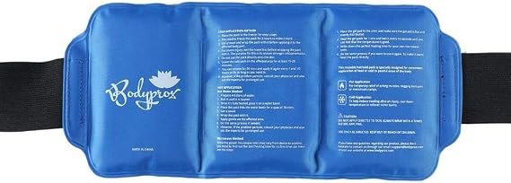 BODYPROX Pain Relief Ice Pack with Strap for Hot & Cold Therapy, Microwave Heat Pad for Back Shoulder, Neck, Waist, Calves and Hip