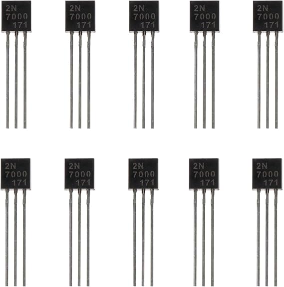 BOJACK 2N7000 MOSFET Transistor 200mA 60V N-Channel Feld Effect Transistor TO-92 (Pack of 100)
