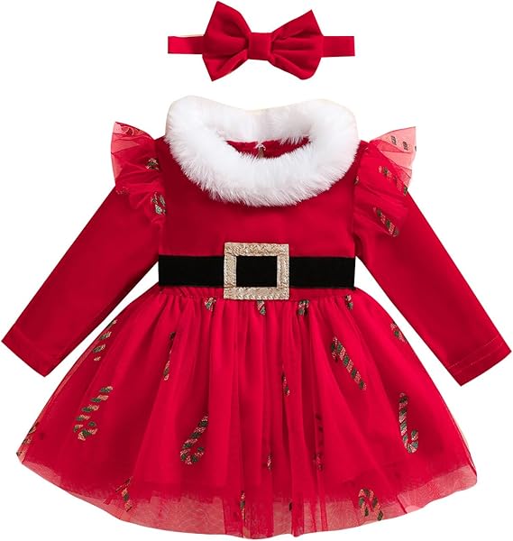 Toddler Baby Girl Christmas Dress Santa Claus Dress Princess Dress Cute Christmas Outfit