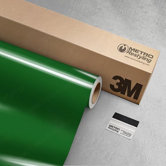 3M 2080 High Gloss Green Envy Vinyl Wrap 5ft x 25ft w/Metro Restyling Squeegee | HG336