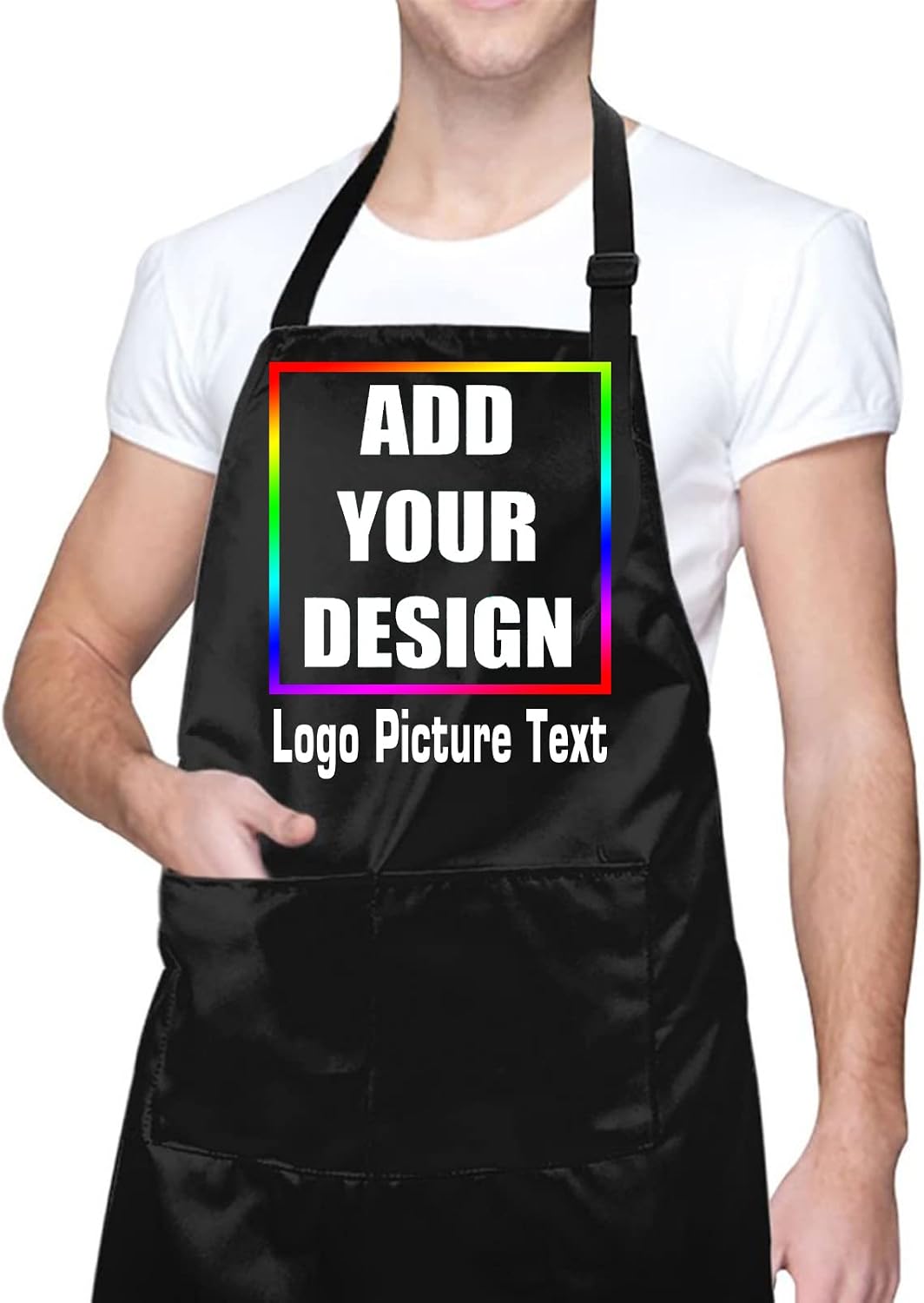 Personalized Custom Apron For Women Men Kitchen Cooking Aprons Customized with Pockets Name Text Logo Picture