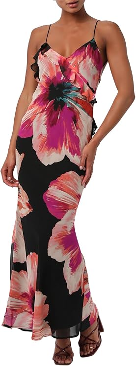 Lulus Women's Sawyer Bold Floral Maxi Dress