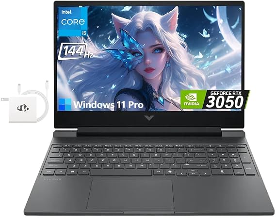HP Victus 15.6" FHD 144Hz Gaming Laptop, 64GB RAM 2TB SSD Intel 8-Core i5-12450H(Beat i7-11800H), NVIDIA GeForce RTX 3050 for Laptop Gamer with Backlit Keyboard Wi-Fi 6 Bluetooth 5.4 Win 11 Pro
