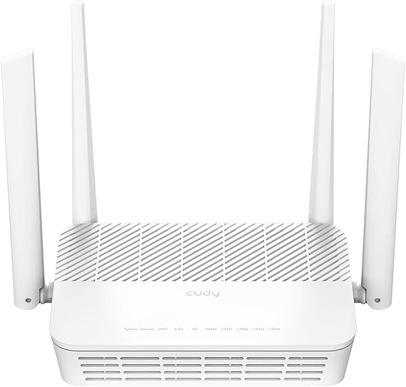 Cudy AX3000 Multi Gigabit Dual Band WiFi 6 Mesh Router, 2.5Gbps WAN RJ45 Port, 4 Gigabit RJ45 Ports, 4 5dBi Antennas, MU-MIMO, OpenVPN, Wireguard, Zerotier, Ipsec VPN, Cloud APP