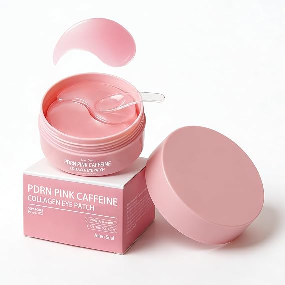 PDRN Pink Caffeine Collagen Eye Patch for Night CareFuller-Looking Eye Area, Under-Eye Puffiness, Dark Circles Care for Smooth, Radiant & Youthful-Looking | Korean Skincare, K-Beauty (1PC)