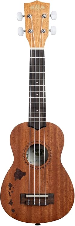 Kala 15S Satin Mahogany Ukulele with Hawaiian Island Laser Etching (KA-15S-H1)