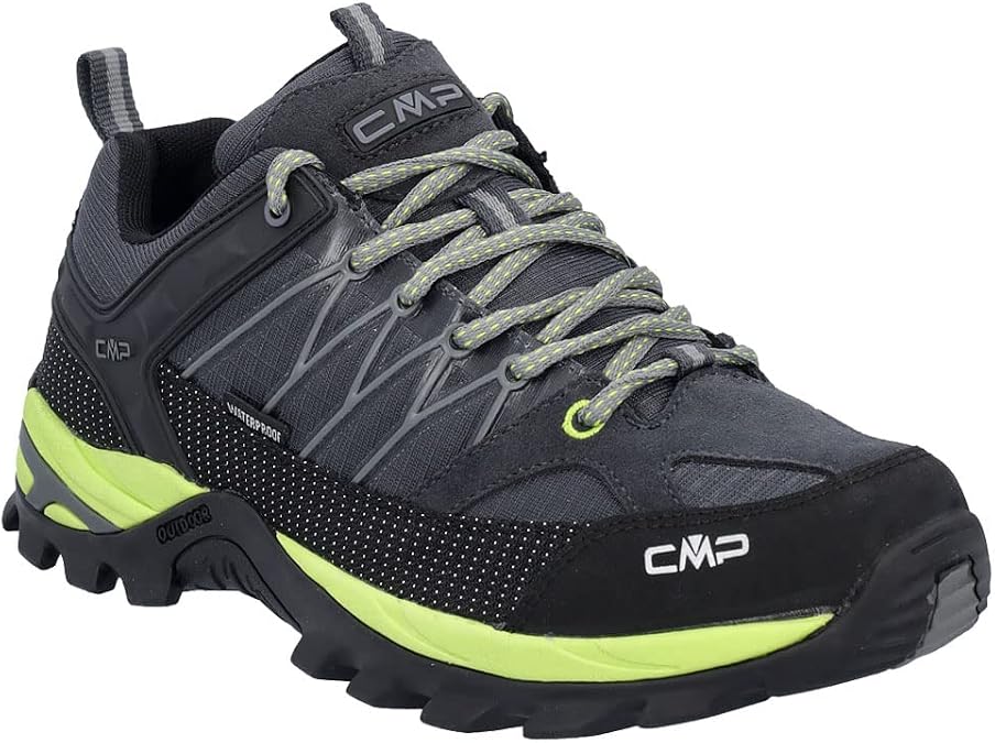 CMP Men's Rigel Low Shoes Wp Trekking Shoes, Antracite Lime Green, 9 Men