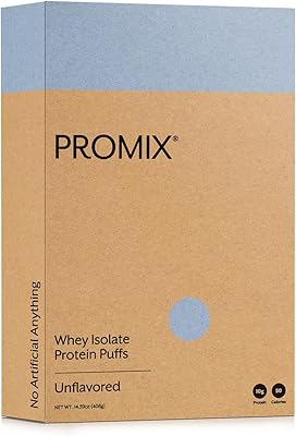 Promix Whey Isolate Protein Puffs, Unflavored - Crunchy & Crispy Treat - Great Tasting & Healthy On The Go Snack - High Protein & Low Calorie - Non-GMO & Free From Gluten, Soy, Corn