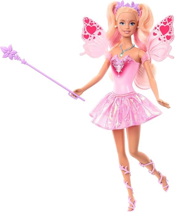 Barbie Fantasy Fairy Doll With Color Change Feature | Fashion Doll with Color Changing Wings and Outfit, Includes Accessories, Ages 3+, JCP76