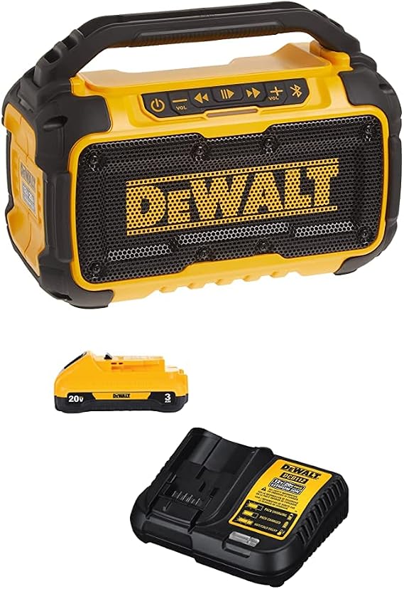 DEWALT 20V MAX Bluetooth Speaker with Battery Pack and Charger