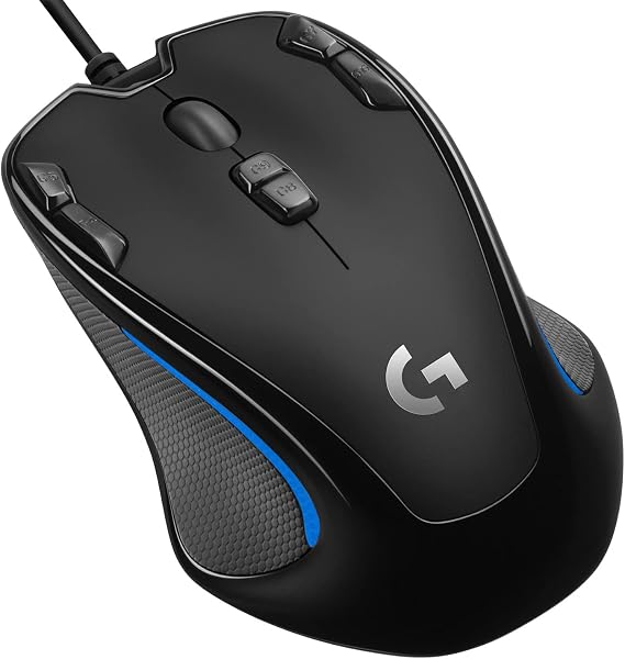 Logitech G300s Gaming Mouse | 2,5Kセンサー、2500DPI、RGB、軽量、9つのプログラマブルコントロール、オンボードメモリ、PC/Mac対応 - ブラック