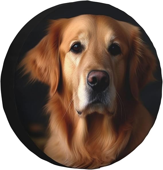 Golden Retriever Spare Tire Cover Wheel Protectors Weatherproof Wheel Covers Sun Protection Universal Fit for Rv SUV Truck Camper Travel Trailers Accessories 14" 15" 16" 17"