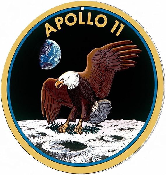 Brotherhood Round Metal Sign for Apollo 11 - Reproduction Garage Wall Decor