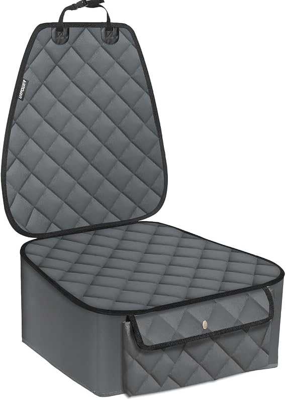 URPOWER Car Seat Protector, Waterproof Seat Cover for Dog & Child Car Seat | 600D Oxford, Elastic Skirt, Scratch Resistant, Non-Slip, Storage Pocket, Easy Install,Fits Cars, Trucks & SUVs